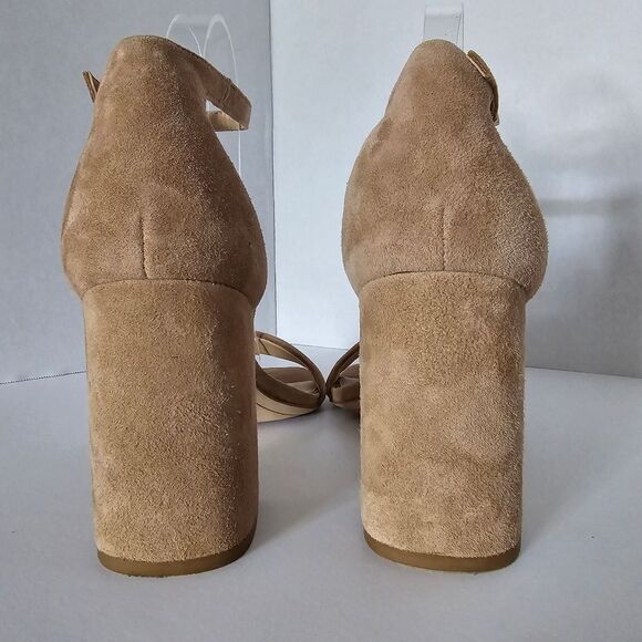 Sam Edelman Daniella Beige Suede Block Heel Sandal Size 8.5 - Picture 6 of 8